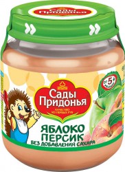 Пюре Сады Придонья яблоко персик без сахара с 5 мес 120 г