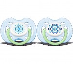 Пустышка силиконовая, Avent (Авент) 2 шт SCF180/25 арт. 86401 Фри Флоу дизайн 0-6 мес для мальчика