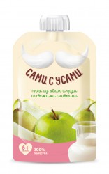 Пюре Сами с Усами яблоко груша сливки с 6 мес 100 г