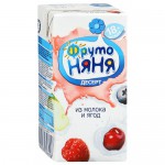 Десерт, Фрутоняня 200 г яблоко вишня черная рябина черная смородина черника малина  с молоком